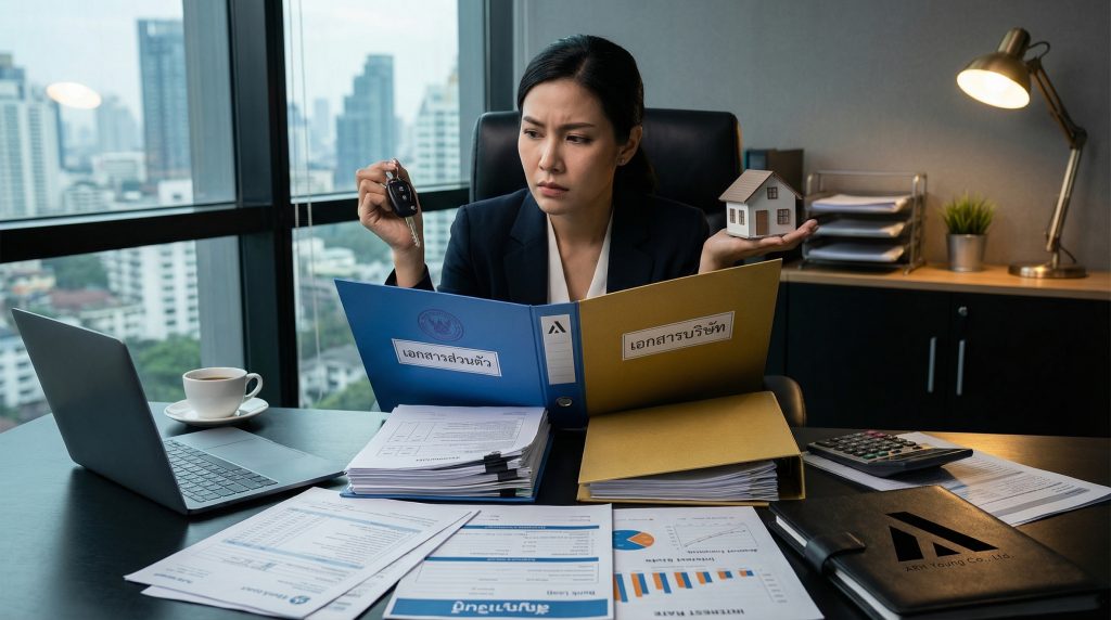 เจ้าของธุรกิจ SME กำลังตัดสินใจเลือกระหว่างการให้กรรมการกู้เองหรือใช้บริษัทกู้เพื่อซื้อบ้านและรถยนต์