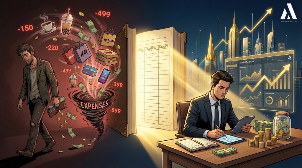 ภาพแนวคิดการวางแผนการเงินส่วนบุคคล วิธีทำบัญชีรายรับรายจ่ายเพื่อสร้างความมั่งคั่ง