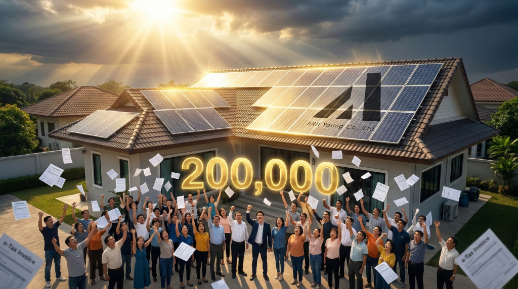 ภาพสัญลักษณ์มาตรการลดหย่อนภาษีเงินได้บุคคลธรรมดาสูงสุด 2 แสนบาท จากการติดตั้งแผงโซล่าเซลล์ปี 2569