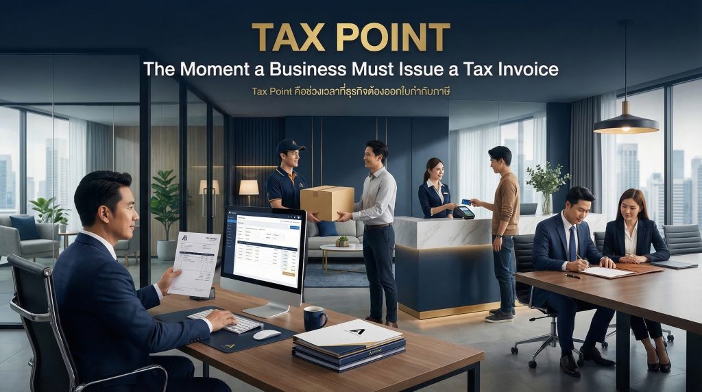 ภาพแสดงจุดรับผิดทางภาษี Tax Point และการออกใบกำกับภาษี